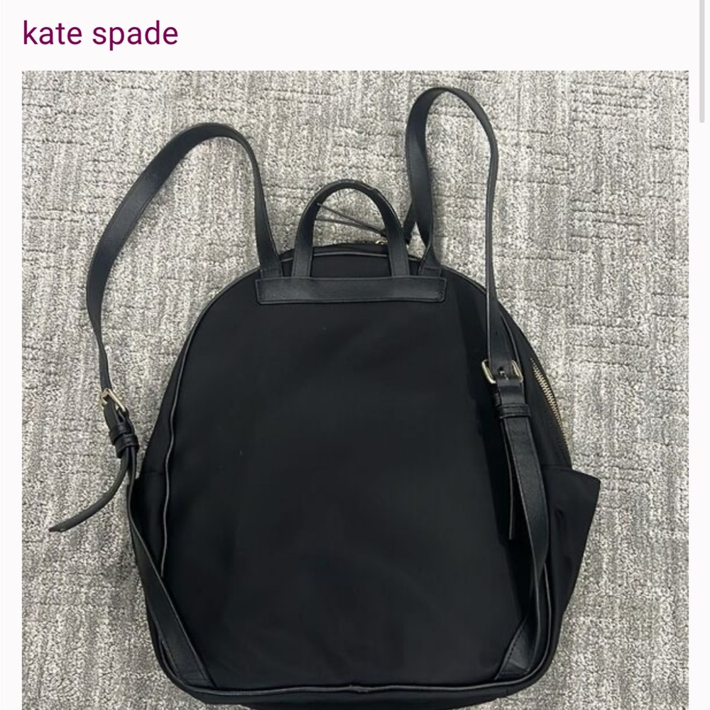 Kate Spade Black Backpack with Gold Accents - Picture 2 of 10